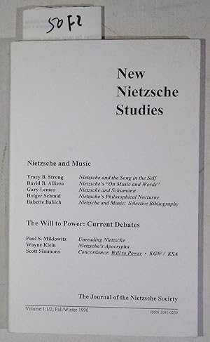 Bild des Verkufers fr New Nietzsche Studies Volume 1 - Numbers 1 & 2 - Fall / Winter 1996 - the Journal of the Nietzsche Society zum Verkauf von Antiquariat Trger