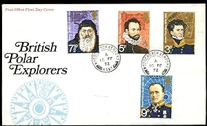 Imagen del vendedor de Post Office First Day Cover British Polar Explorers 1972: Henry Hudson / Martin Frobisher / James Clark Ross / Robert Falcon Scott a la venta por Little Stour Books PBFA Member