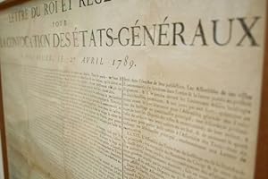 Lettre du roi et règlement, pour la convocation des Etats-Généraux à Versailles, le 27 avril 1789.