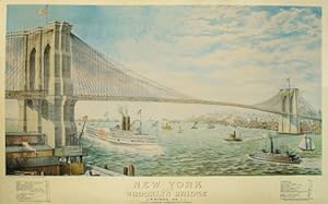Image du vendeur pour NEW YORK AND BROOKLYN BRIDGE (Bridge n1) John A Roebling. Designer and 1st Chief Engineer. mis en vente par Librairie Camille Sourget
