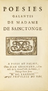 Poésies galantes de Madame de Sainctonge.