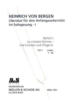 Bild des Verkufers fr Literatur fr den Anfangsunterrichtim Sologesang Band 1 Teil 1(Lieder 1-56) : Begleitheft 1 Teil 1 zu Unsere Stimme Band 2 zum Verkauf von AHA-BUCH GmbH