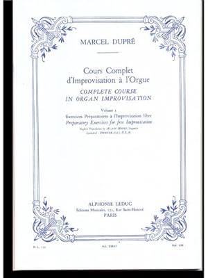 Bild des Verkufers fr Cours complet d'improvisation l'orgue vol.1 (exercices prepara : toires a l'improvisation libre) zum Verkauf von AHA-BUCH GmbH