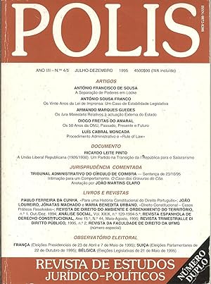 POLIS: Revista de Estudos Jurídico-Políticos. Ano I/II - Nº 4/5. Julho-Dezembro 1995