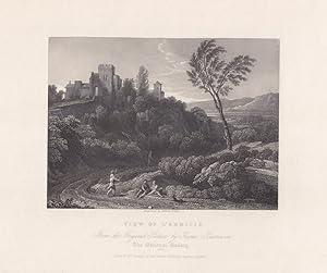 View of l Arricia, Rom, Latium, Stahlstich um 1840 von Alfred Smith mit schönem Blick aus der Nat...