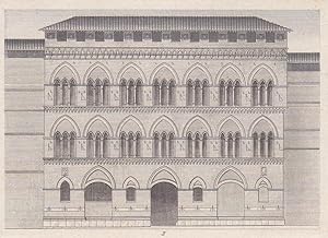 Siena, Palazzo Buonsignore, Architektur, Stahlstich um 1860, Blattgröße: 8 x 11 cm, reine Bildgrö...