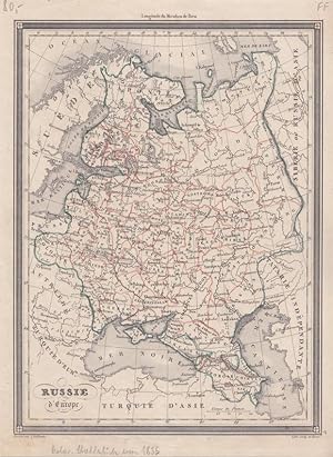 Russie d Europe, altkolorierter Stahlstich um 1835, Blattgröße: 28,5 x 21 cm, reine Bildgröße: 26...