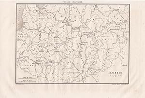 Russie Campagne de 1812, Moskau, Vitebsk, Kupferstich um 1830 mit geognostischer Karte aus France...