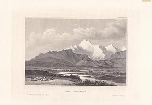 Der Caucasus, Kaukasus, Stahlstich um 1850 aus dem bibliographischen Insitut Hildburghausen, Blat...