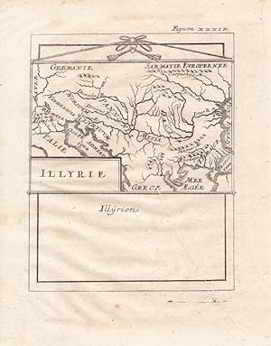 Illyrien, Adria, Kupferstich um 1729 von Mallet, Blattgröße: 21 x 16 cm, reine Bildgröße: 15,5 x ...