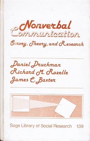 Seller image for Nonverbal Communication: Survey, Theory and Research (Sage Library of Social Research) for sale by Schrmann und Kiewning GbR