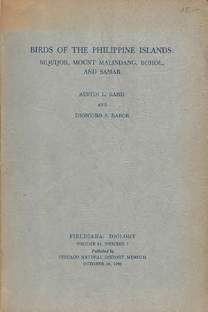 Bild des Verkufers fr Birds of the Philippine Islands. Fieldiana: Zoology Volume 35, Number 7 zum Verkauf von Schueling Buchkurier