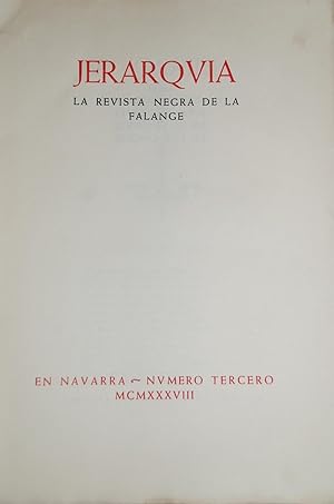 Jerarquía. Revista Negra De La Falange. Nº 2