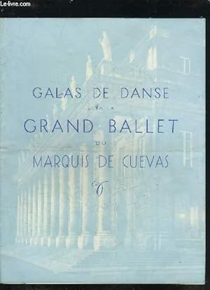 Seller image for UN PROGRAMME : GRAND THEATRE MUNICIPAL VILLE DE BORDEAUX - GALAS DE DANSE AVEC LE GRAND BALLET DU MARQUIS DE CUEVAS. for sale by Le-Livre