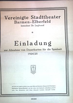 Bild des Verkufers fr Einladung zur Abnahme von Dauerkarten fr die Spielzeit 1924/25; zum Verkauf von books4less (Versandantiquariat Petra Gros GmbH & Co. KG)