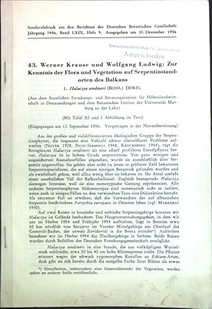 Seller image for Zur Kenntnis der Flora und Vegetation auf Serpentinstandorten des Balkans; Sonderabdruck aus den Berichte der Deutschen Botanischen Gesellschaft, Jg. 1956; for sale by books4less (Versandantiquariat Petra Gros GmbH & Co. KG)