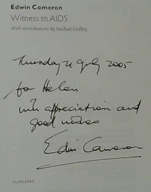 Seller image for Edwin Cameron: Witness to AIDS for sale by Chapter 1