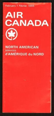 Air Canada: North American Services Timetable, February 1, 1965