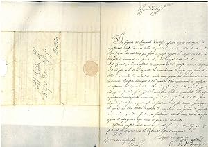 Foglio viaggiato e datato: "Bologna, 10 agosto 1821"