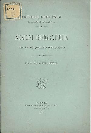 Nozioni geografiche del libro quarto d'Erodoto. Lessico, osservazioni e riscontri