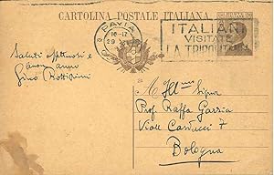 Cartolina postale viaggiata datata: "Pavia, 28/XII/1927"