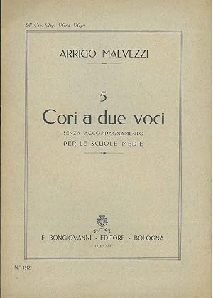 5 cori a due voci senza accompagnamento per le scuole medie