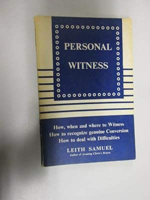 Seller image for Personal Witness for sale by Goldstone Rare Books