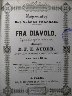 AUBER D. F. E. Fra Diavolo Opéra 1843