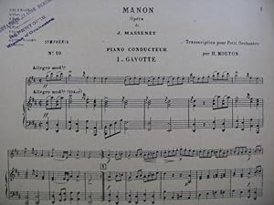 Seller image for MASSENET Jules Manon Gavotte et Menuet Orchestre 1911 for sale by partitions-anciennes