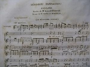 DE BEAUPLAN Amédée Dérision Guitare Chant 1834