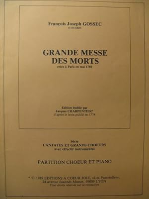 GOSSEC François Joseph Grande Messe des Morts Chant Piano 1989