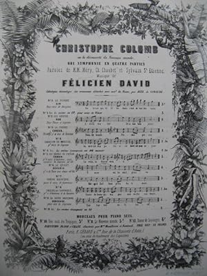 Imagen del vendedor de DAVID Flicien Christophe Colomb No 9 bis Chant Piano ca1860 a la venta por partitions-anciennes