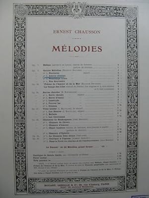 Seller image for CHAUSSON Ernest Amour d'Antan Chant Piano for sale by partitions-anciennes