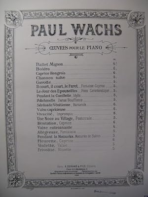 Seller image for WACHS Paul Ballet Mignon Piano 1888 for sale by partitions-anciennes