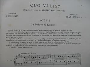 NOUGUÈS Jean Quo Vadis ? Opera Chant Piano 1908