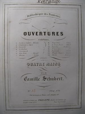 Seller image for SCHUBERT Camille Euriante Weber Ouverture Piano 4 mains XIXe for sale by partitions-anciennes