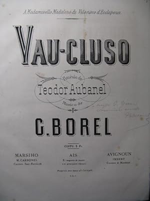 BOREL G. Vau-Cluso Aubanel Chant Piano XIXe
