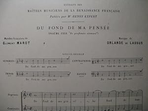 Seller image for DE LASSUS Orlande Du Fond de ma Pense Chant for sale by partitions-anciennes