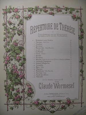 Seller image for WORMESEL Claude Sonatine Piano XIXe for sale by partitions-anciennes