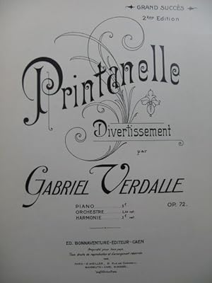 Seller image for VERDALLE Gabriel Printanelle Piano for sale by partitions-anciennes