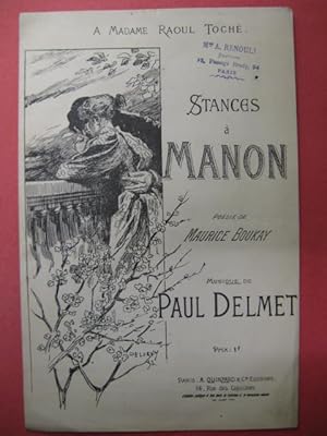 Seller image for Stances  Manon Paul Delmet Chanson for sale by partitions-anciennes