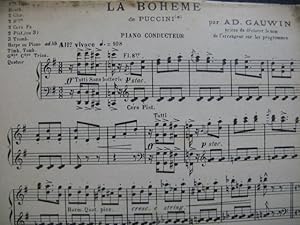 PUCCINI Giacomo La Bohème Fantaisie Orchestre