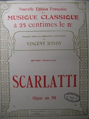 Seller image for SCARLATTI D. Sonate No 46 Piano ca1915 for sale by partitions-anciennes