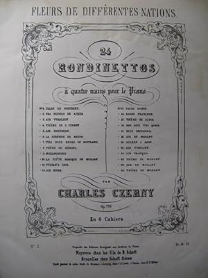 Imagen del vendedor de CZERNY Charles Rondinetto Auber Piano 4 mains 1848 a la venta por partitions-anciennes