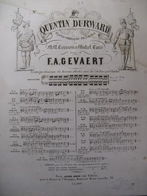 Imagen del vendedor de GEVAERT F. A. Quentin Durward No 3 bis Chant Piano 1858 a la venta por partitions-anciennes