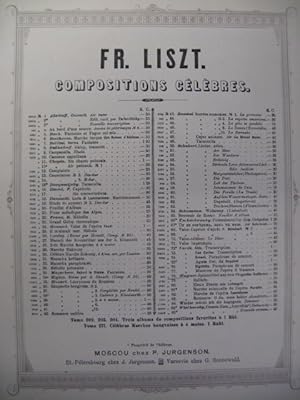 Bild des Verkufers fr LISZT Franz Spinner Lied Wagner Piano XIXe zum Verkauf von partitions-anciennes