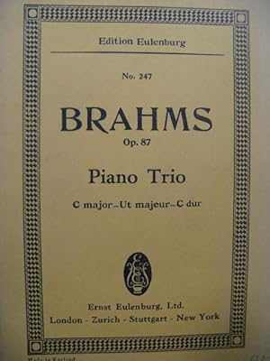 BRAHMS Johannes Trio op 87 Piano Violon Violoncelle