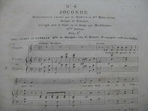 ISOUARD Nicolo Joconde No 4 Chant Piano ou Harpe ca1814