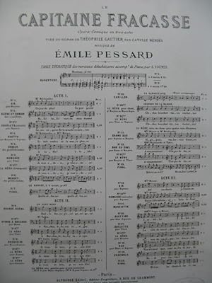 PESSARD Emile Le Capitaine Fracasse No 11 Chant Piano 1880