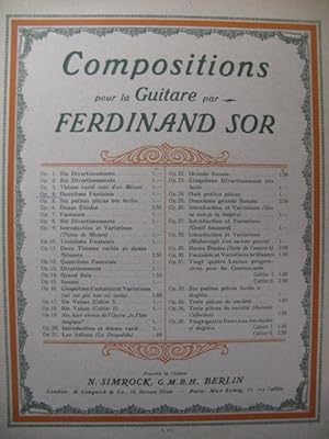 SOR Ferdinand Fantaisie No 2 op 4 Guitare